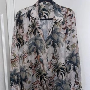 H&M Satin Floral Blouse